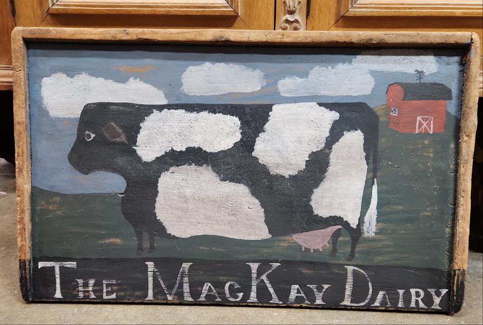 "THE MACKAY DAIRY" WOODEN SIGN