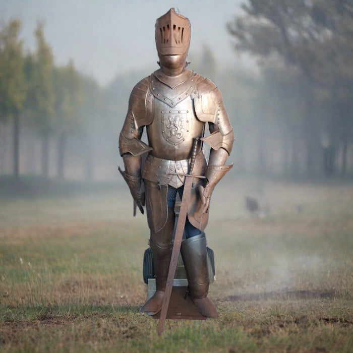GOLD METAL LIFE SIZE SUIT OF ARMOR