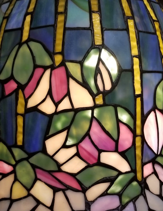 ASIAN STYLE STAINED GLASS SHADE ONLY