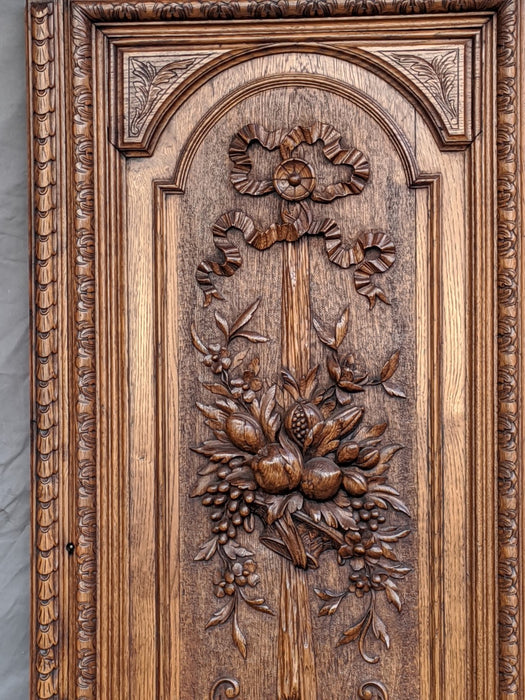 PAIR OF TALL CARVED FRENCH OAK DOOR PANELS