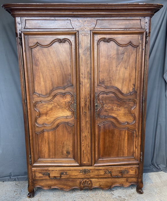 LARGE PEG CONSTRUCTED WALNUT ARMOIRE