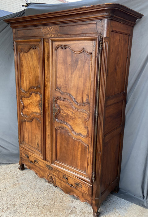 LARGE PEG CONSTRUCTED WALNUT ARMOIRE