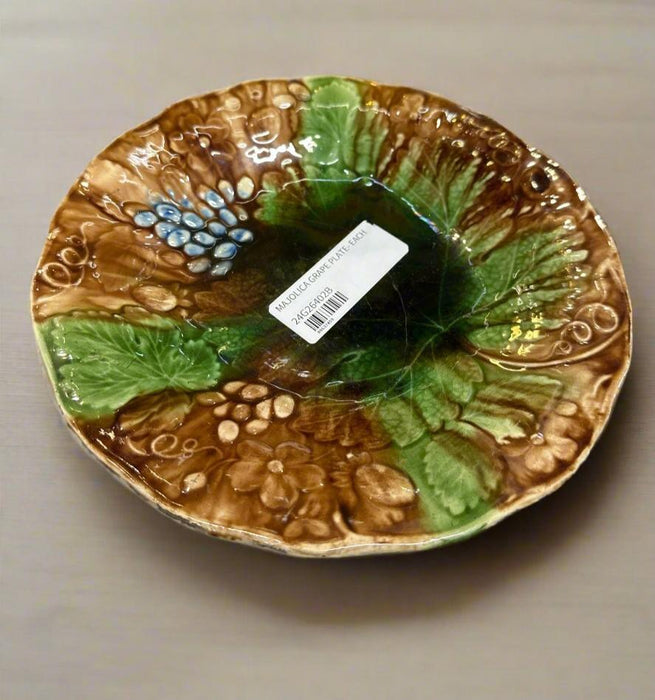 MAJOLICA GRAPE PLATE- EACH