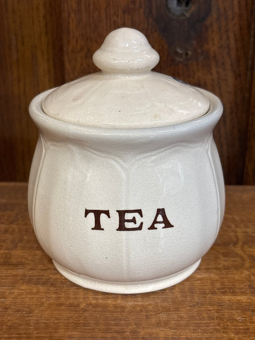 SMALL BLUE AND WHITE HOMESTEAD HORSE DRAWN CART TEA JAR