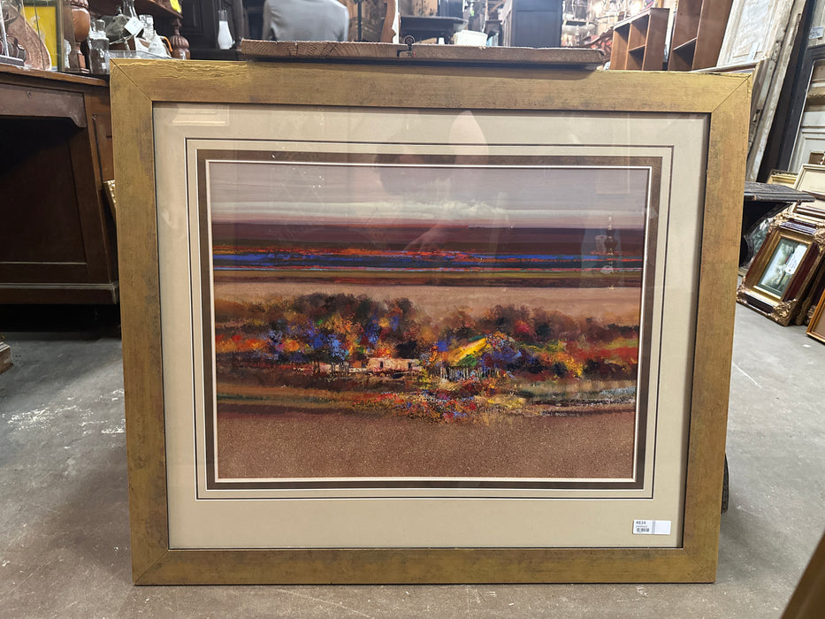 JOHN MENDOZA MIXED MEDIA "SUN DRIED FIELD AND DROVES OF COLOR"