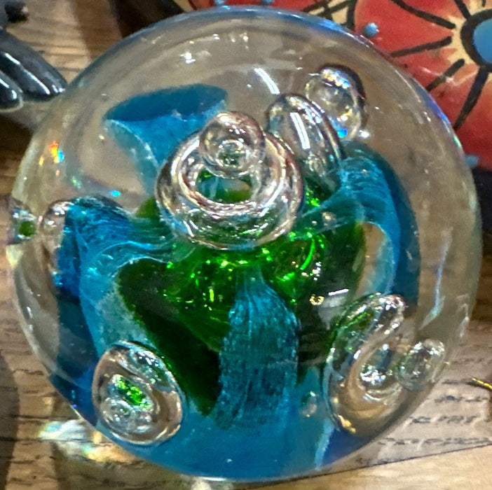 SMALL CLEAR BLUE MURANO PAPERWEIGHT