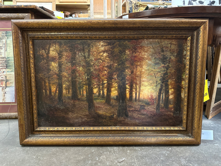 AUTUMN SYLVAN OIL PAINTING AS FOUND IN PERIOD FRAME