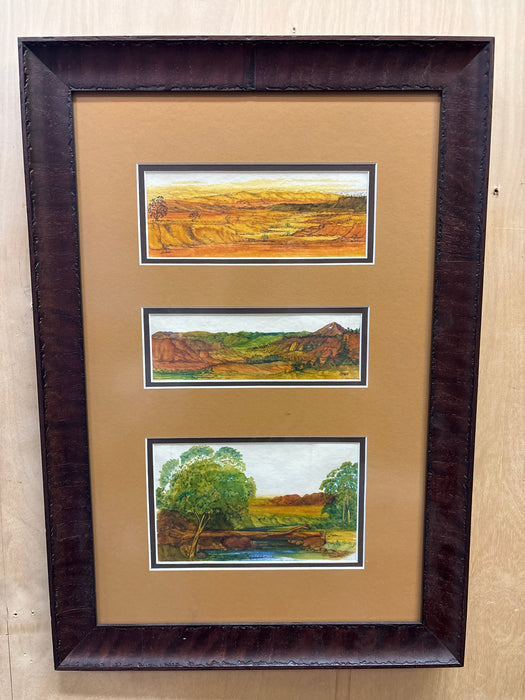 FRAMED LANDSCAPE TRIPTIC - SIGNED EAH