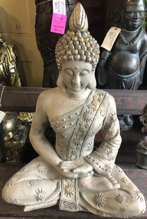 LARGE RESIN MEDITATING BUDDHA