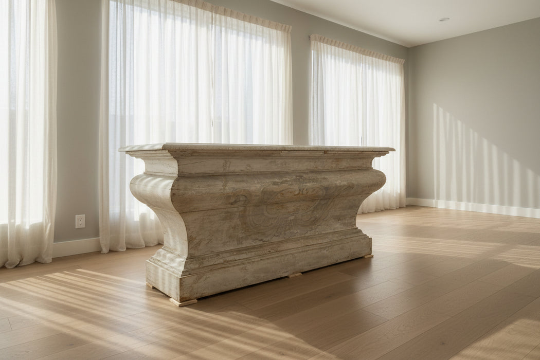 18TH CENTURY FRENCH WHITE MARBLE TOP ALTAR