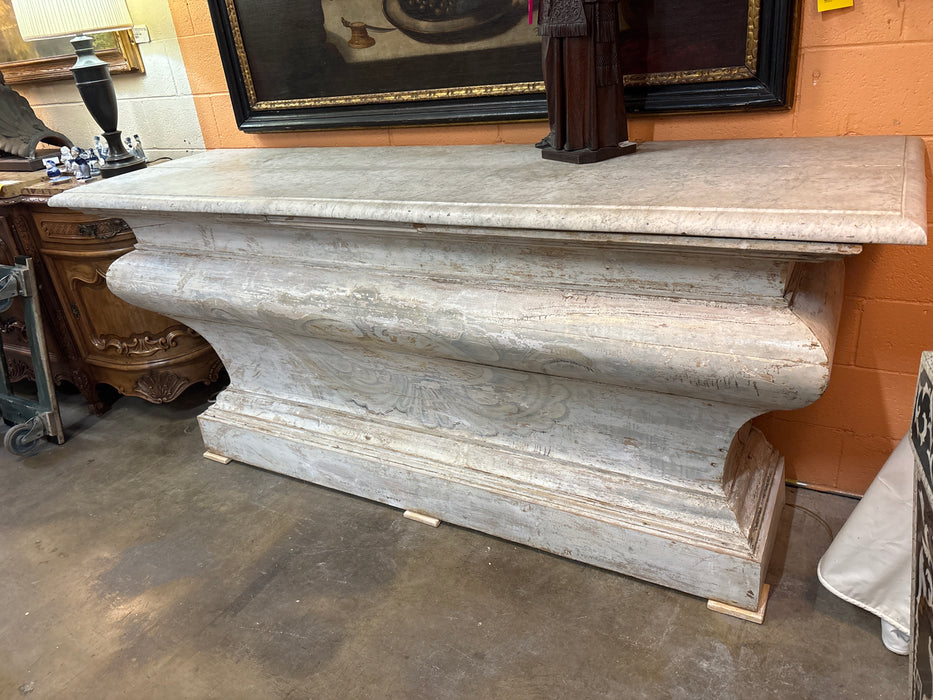 18TH CENTURY FRENCH WHITE MARBLE TOP ALTAR