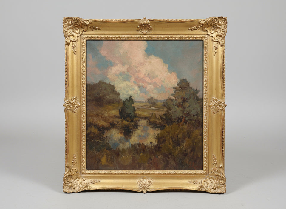 EUROPEAN IMPRESSIONIST LANDSCAPE SIGNED OIL PAINTING