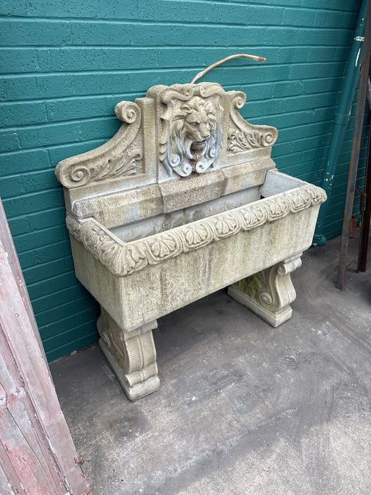 CONCRETE LION HEAD FOUNTAIN
