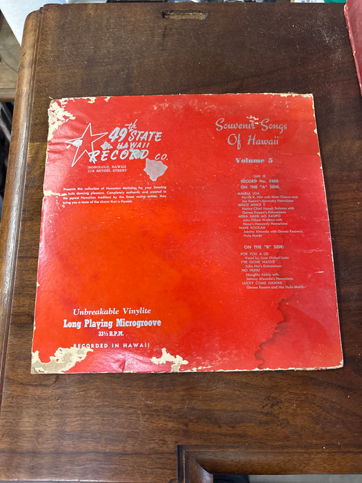 SONGS OF HAWAII LONG PLAY RECORD