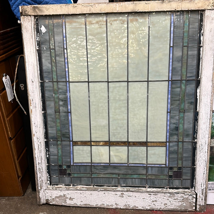 LARGE AMERICAN STAINED GLASS WINDOW PRAIRIE STYLE
