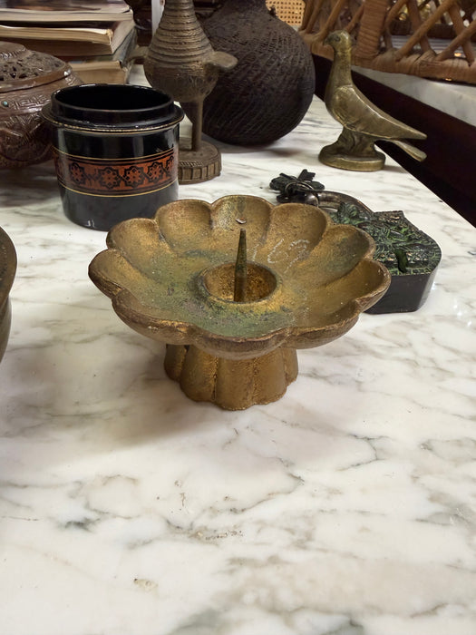 FLORAL BRASS CANDLE HOLDER