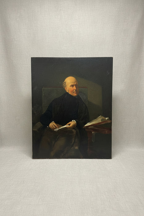 LARGE GILT FRAMED PORTRAIT OF SCHOLAR