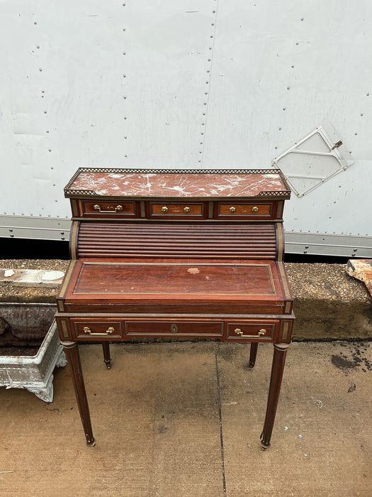 SMALL LOUIS XVI 19TH CENTURY TAMBOUR SECRETARY AS FOUND