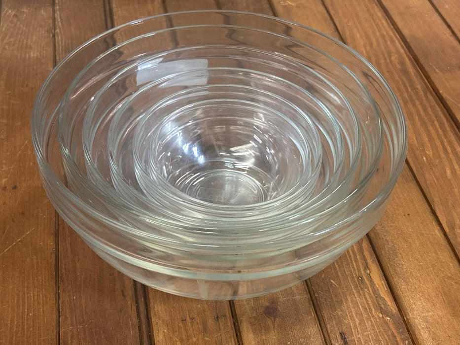 SET OF 6 GLASS MIXING BOWLS