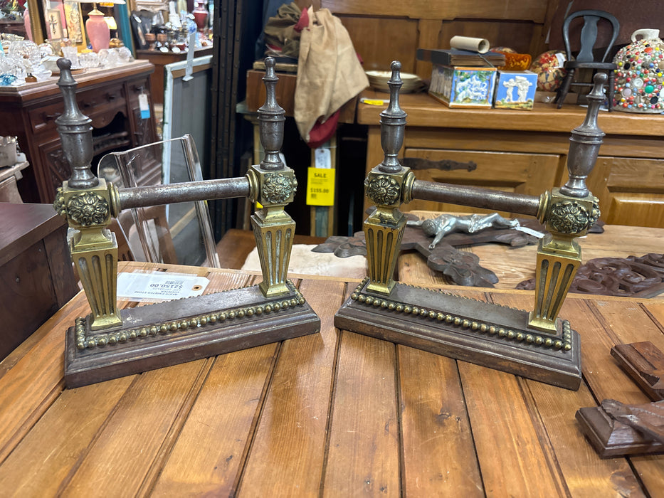 PAIR OF 19TH CENTURY CONTINENTAL FIRE TOOL REST