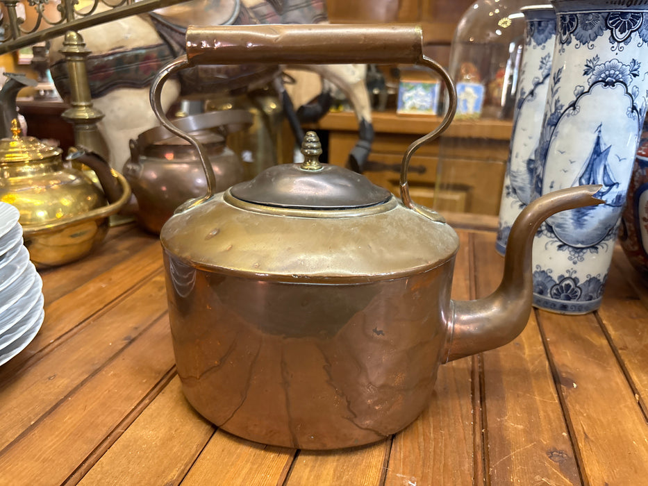 LARGE BRASS TEA POT