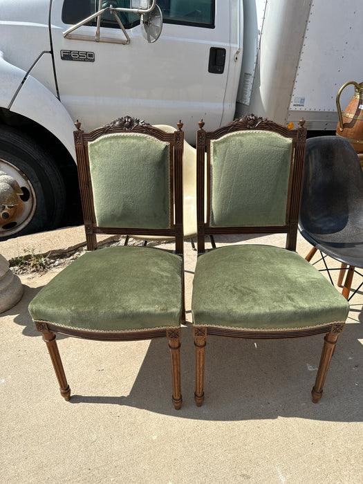 PAIR OF LOUIS XVI MAHOGANY SALON CHAIRS