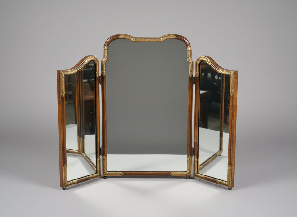 TRIFOLD GOLD DRESSING MIRROR