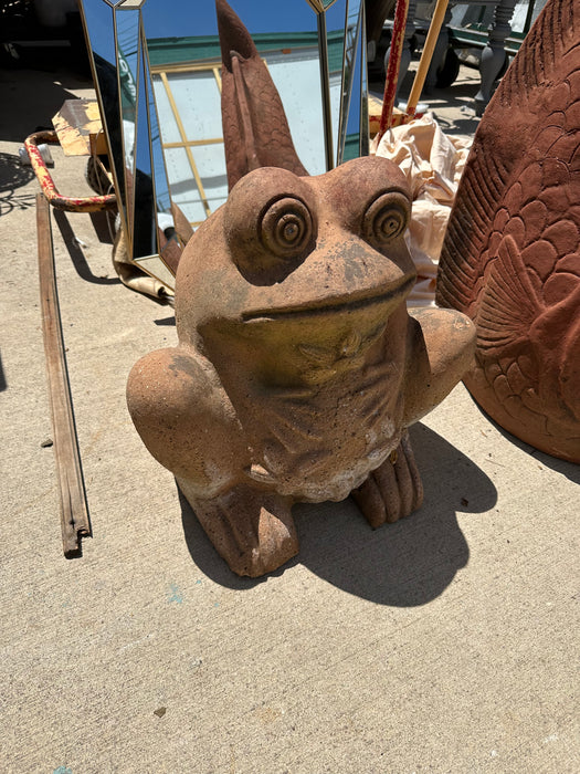 AS FOUND LARGE TERRA COTTA FROG PLANTER AS FOUND