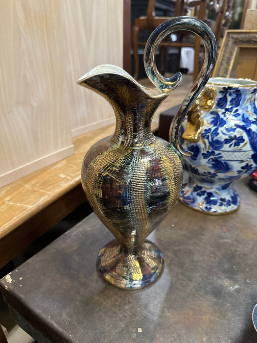 MID CENTURY EWER WITH GOLD ACCENT