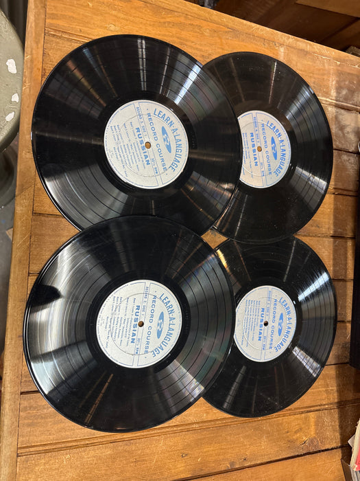 SET OF 4 RUSSIAN LANGUAGE LEARNING RECORDS