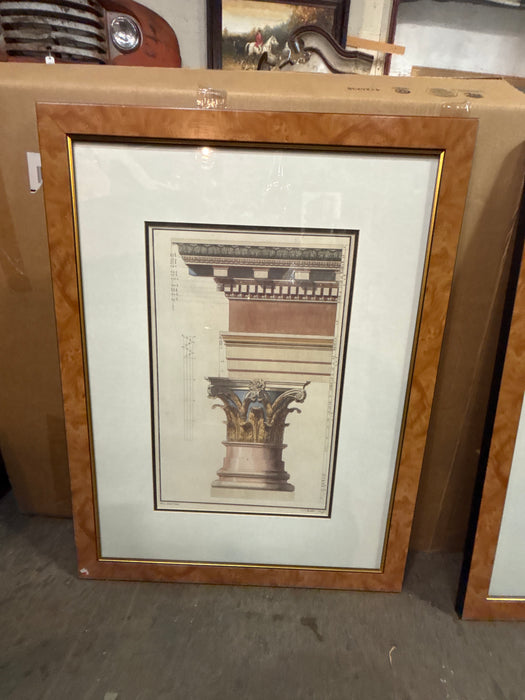 LARGE HAND COLORED 18TH CENTURY ARCHITECTURAL ENGRAVING