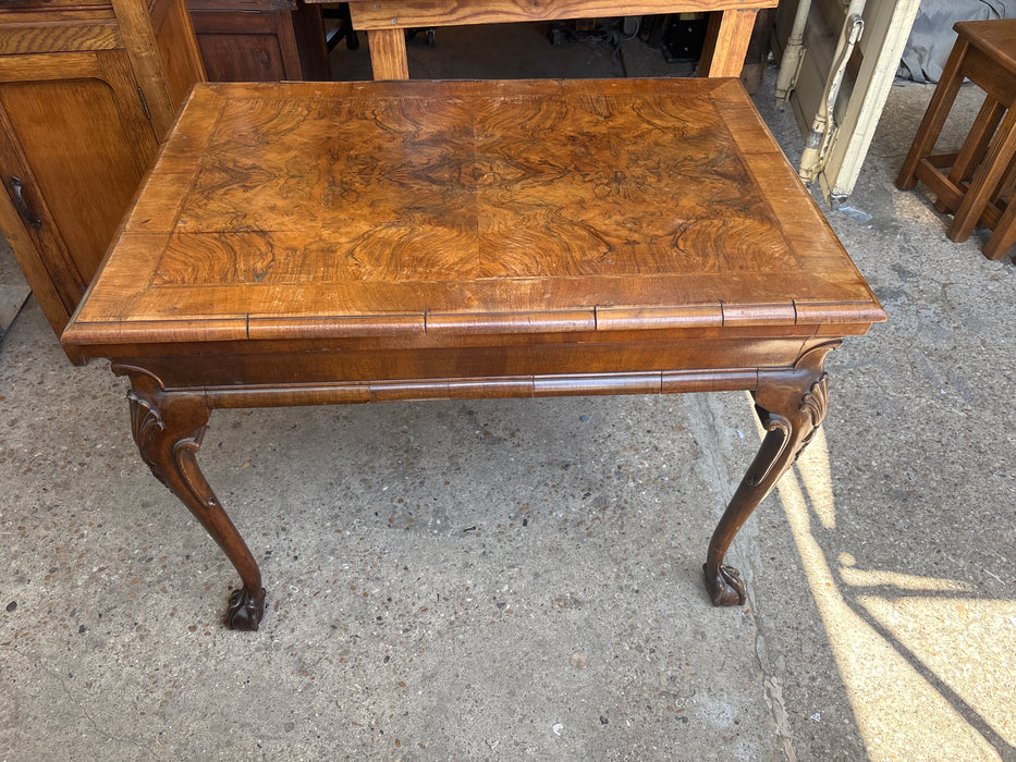 GEORGIAN CENTER TABLE WITH BURL - AS FOUND