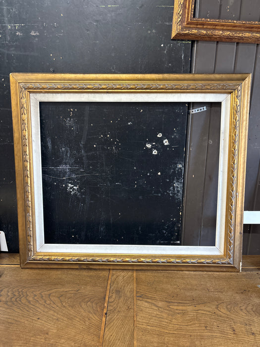 LARGE DARK GOLD FRAME WITH LINEN FILET