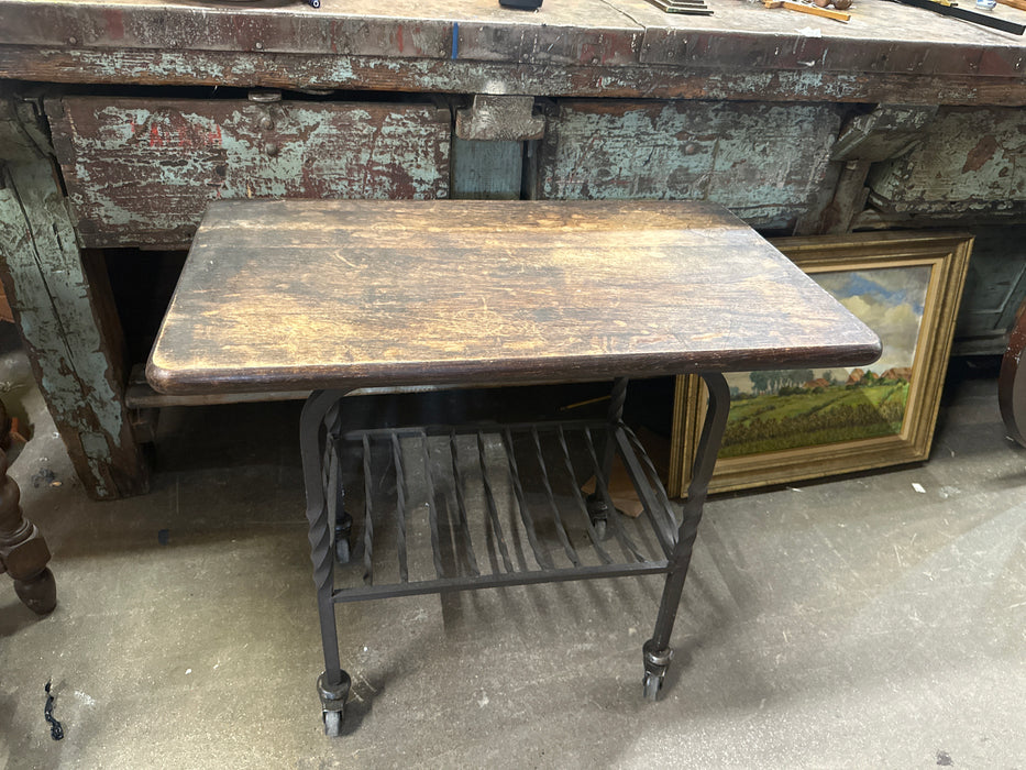 IRON AND OAK BAR CART