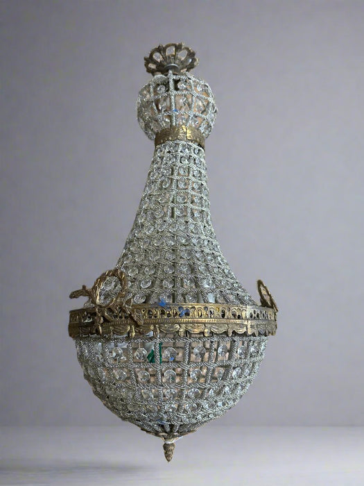 SMALL FRENCH EMPIRE BEADED CHANDELIER