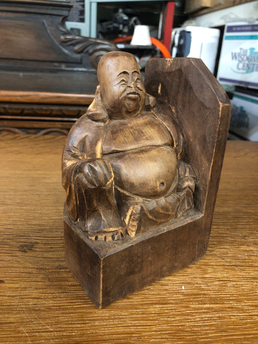 WOOD BUDDHA BOOKEND