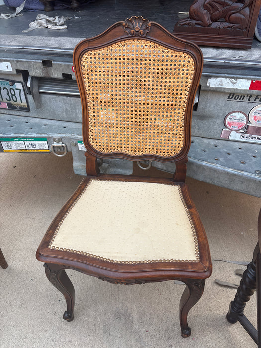 SET OF 6 LOUIS XV  PROVINCIAL CANE BACK WALNUT CHAIRS