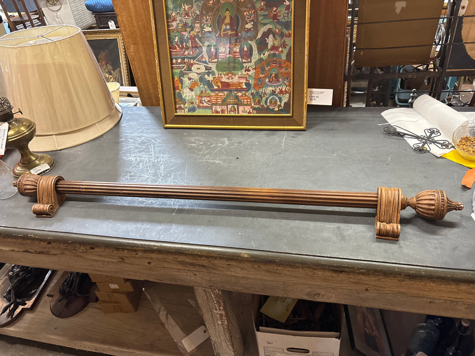 COMPOSITION CURTAIN ROD WITH HOLDERS - AS FOUND