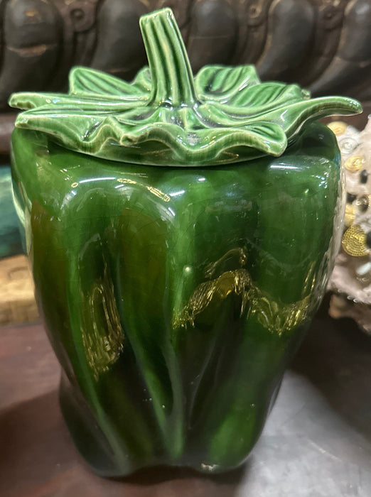 GREEN PEPPER COOKIE JAR MADE IN USA