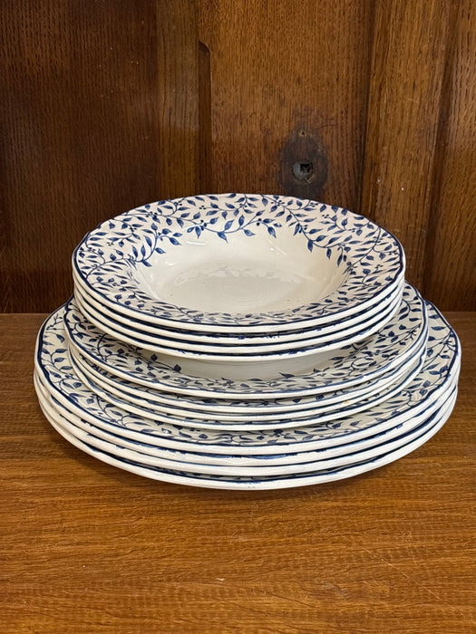 SET OF 12 BLUE AND WHITE DISHES
