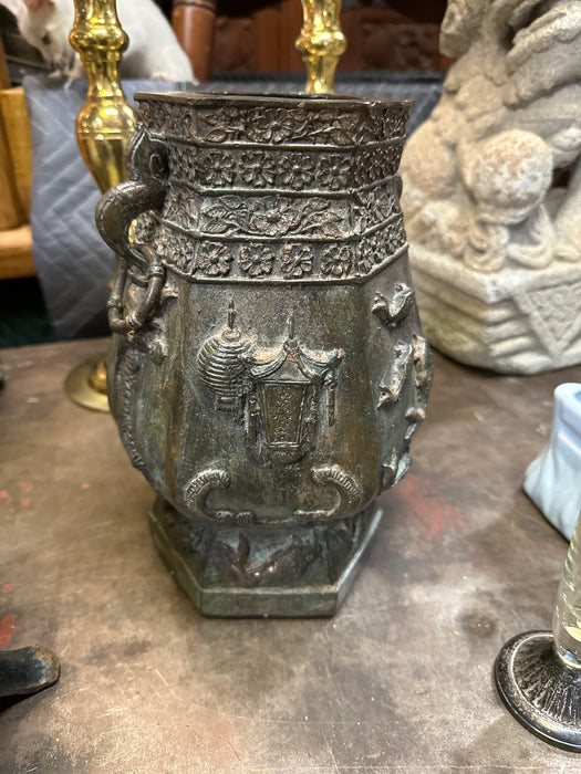 BRONZE GOLD FINISH PLANTER OR VASE