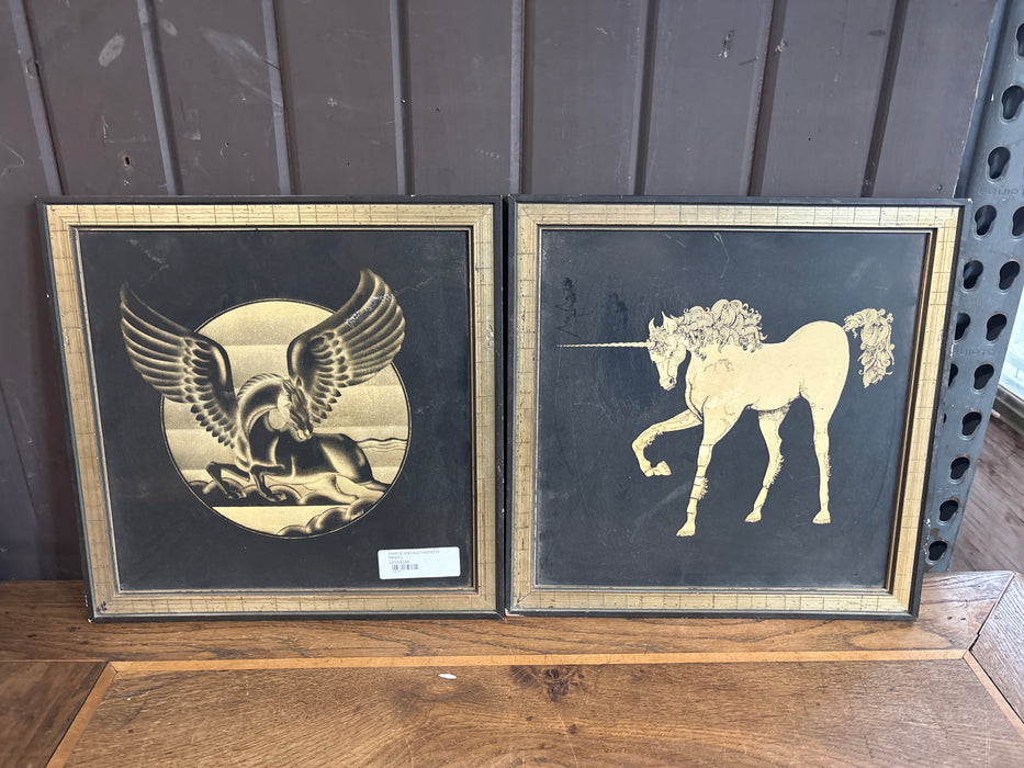 PAIR OF VINTAGE FANTASTY HORSE PRINTS
