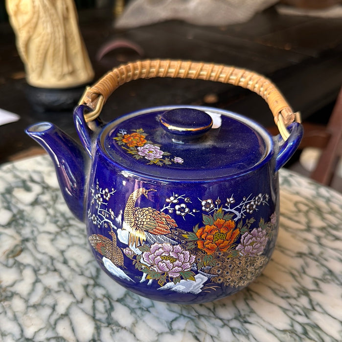 JAPANESE BLACK AND GOLD FLORAL TEAPOT