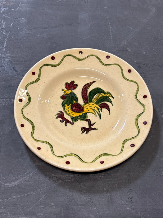 CALIFORNIA POTTERY ROOSTER PLATE BY POPPYTRAIL 1 OF 2