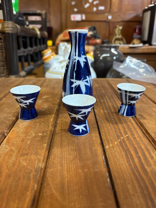 4 PIECE COBALT SAKI SET