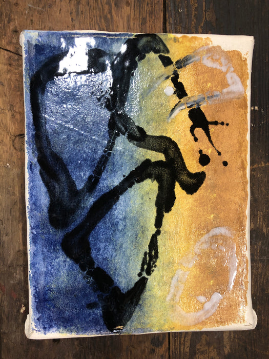 UNGLAZED POTTERY STILL LIFE PAINTING SIGNED MONIQUE VAN GENDEREN