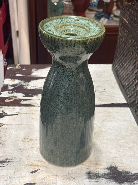 LARGE GREEN SPOTTED CANDLE HOLDER