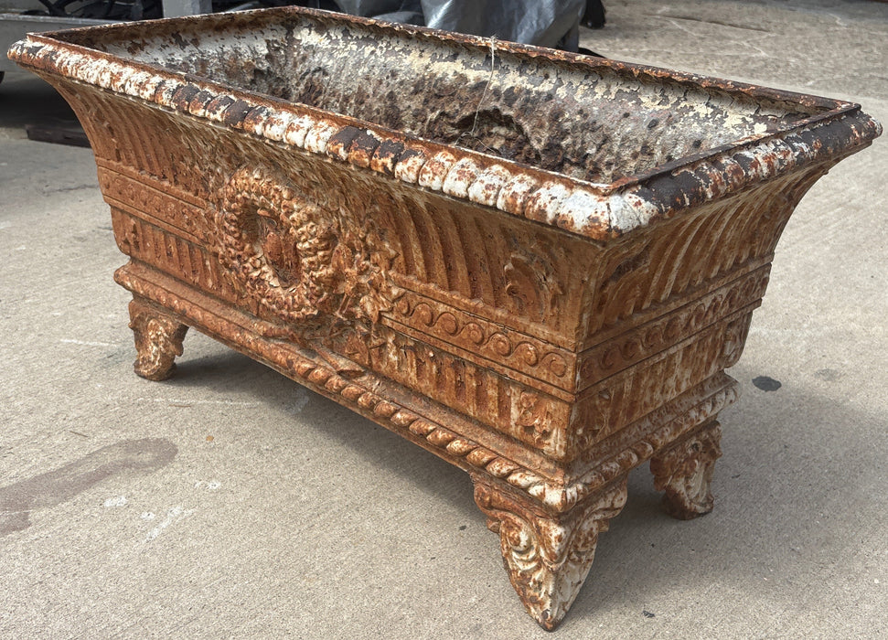 LONG CAST IRON FOOTED PLANTER