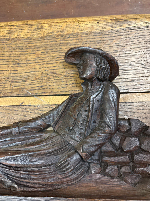 PAIR OF BRITTANY CARVED PEDIMENTS 1 OF 2