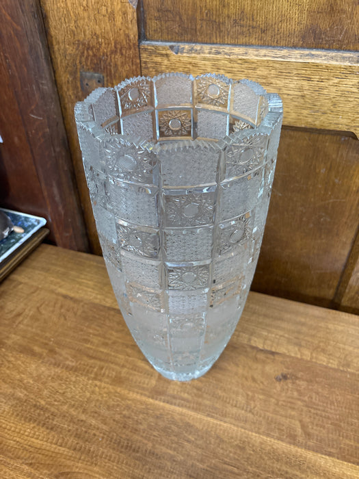 TALL CUT CRYSTAL VASE